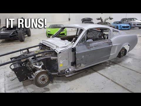 Mid Engine 67 Ford Mustang Fastback Pt. 5 - First Start On New Fuel System!