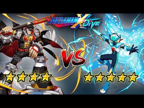 Gangsta Boy Sigma 4* Vs DiVE Cross MegaMan 5* - Mega Man X DiVE (Mobile Controls PvP)