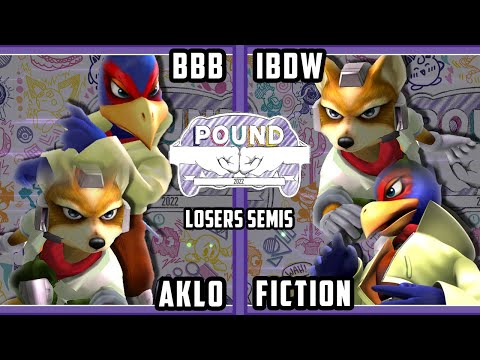 Pound 2022 Losers Semis - Fiction & iBDW Vs. Aklo & BBB - SSBM Smash Melee Tournament