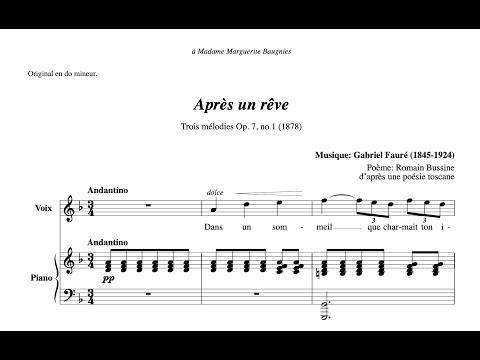 Apres un reve (G. Faure) - D Minor Piano Accompaniment - Karaoke