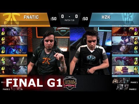Fnatic vs H2K Gaming Game 1 | Finals EU LCS Regional Qualifier for S7 Worlds 2017 | FNC vs H2K G1