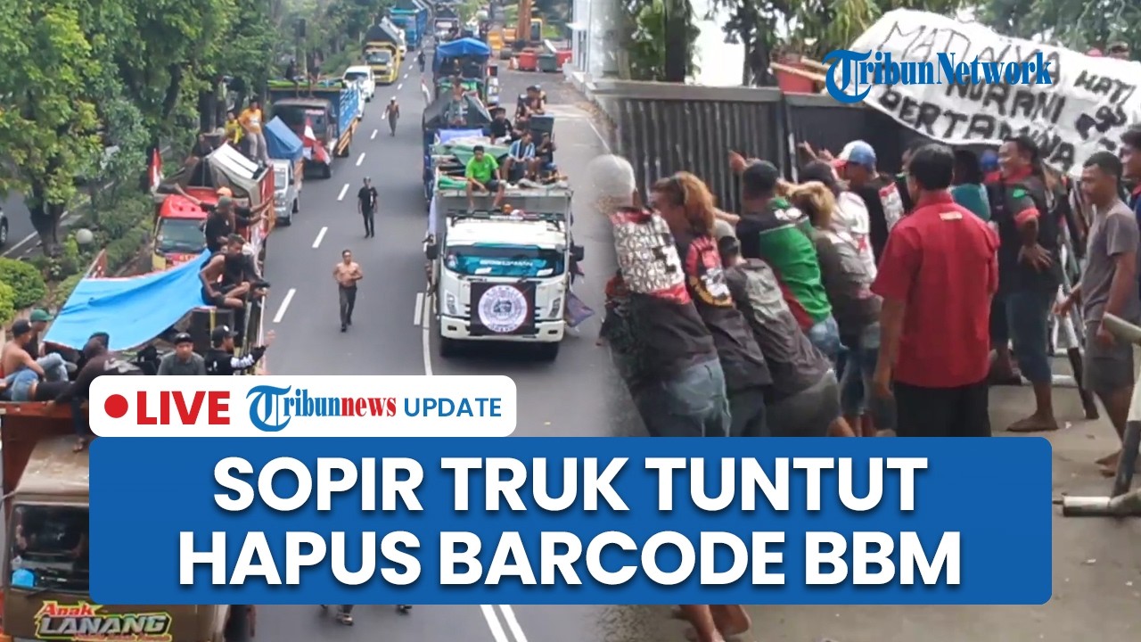 LIVE: Ratusan Sopir Truk Geruduk Kantor Pertamina Patra Niaga Surabaya, Bawa 5 Sound Horeg