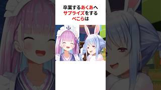 卒業するあくあへサプライズをするぺこら　#shorts #ホロライブ切り抜き