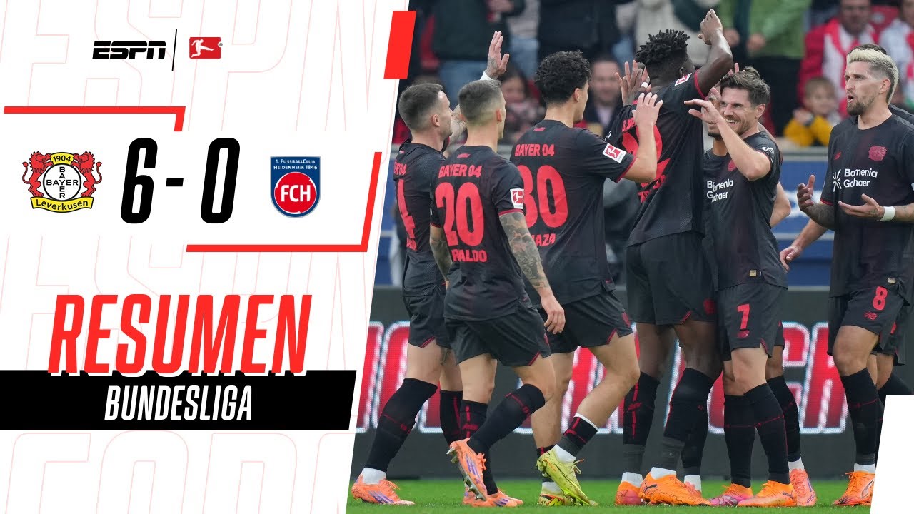 BAYER LEVERKUSEN NO TUVO PIEDAD Y APLASTÓ AL HEIDENHEIM | B. Leverkusen 6-0 Heidenheim | RESUMEN