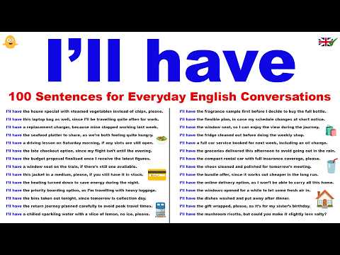 I’ll have ______ - 100 Sentences for Everyday English Conversations | Speak English