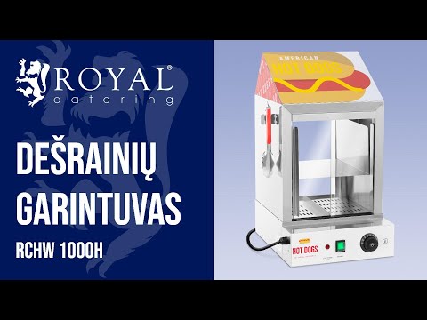 vaizdo įrašas - Dešrainių garintuvas - 100 dešrainių - 25 bandelės - 1 000 W