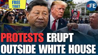 Xi Faces Protest Storm As Tibet Activists March, Protesters Puncture His Poster With Scissors