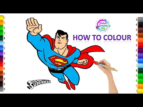 how to fill color in superman | superman colouring videos