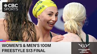 Men's and Women's 100m freestyle S13 finals at the Commonwealth Games in Glasgow