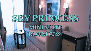 🛌🚿🛋️🌞A tour of STATEROOM C324 on the SKY PRINCESS cruise ship – MINI SUITE🌞🛋️🚿🛌