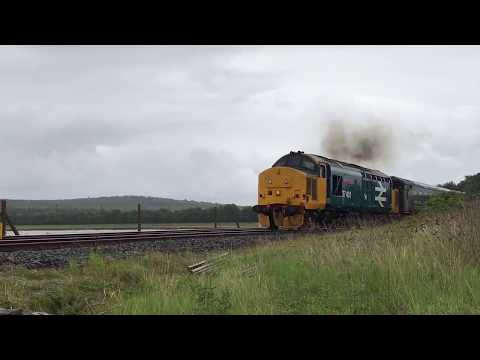 Class 37 leaving Arnside station