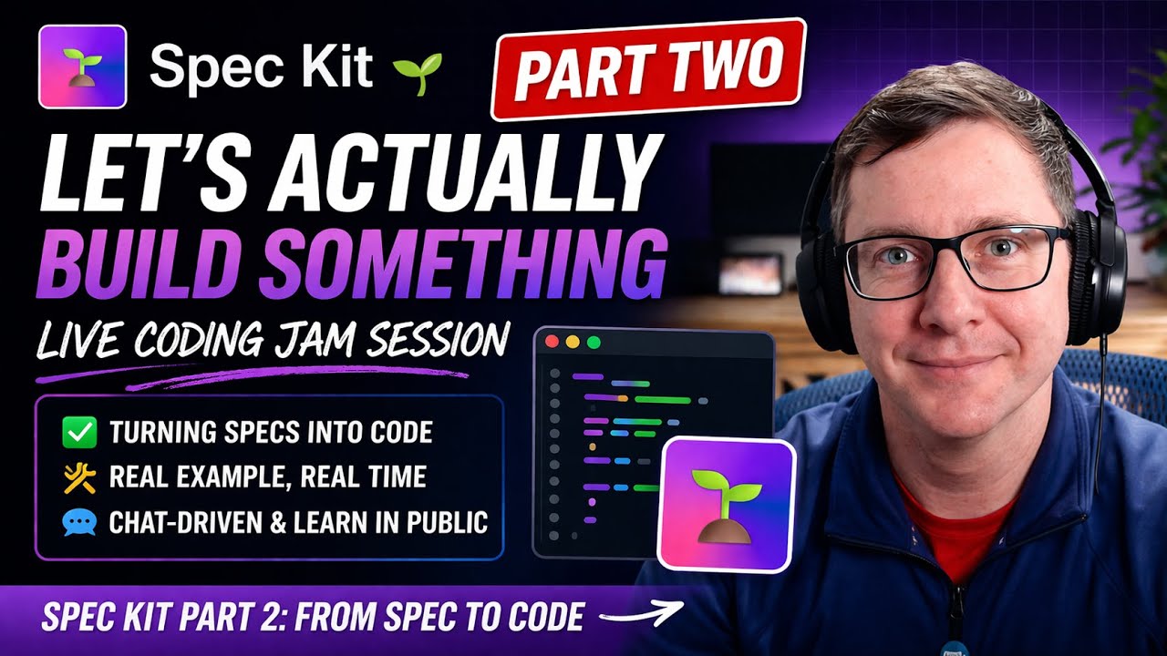 👉 Spec Kit Part 2: Let’s Actually Build Something (Live Coding Jam)