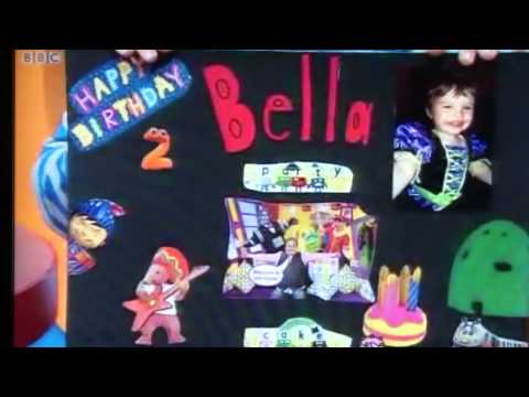 Isabella 2nd birthday card as seen on cbeebies