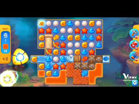 Fishdom. 6917 level no boosters and diamonds - 17 moves