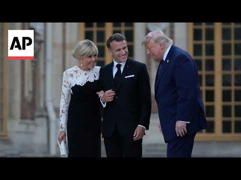 Video Thumbnail: Trump arrives at the Palace of Versailles to have dinner with Macron