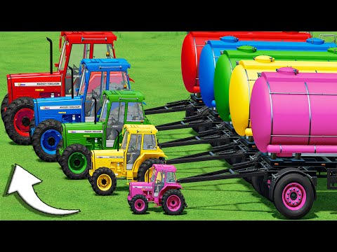 Mini & BIG TRACTORS & vs DEEP MUD & MEGA TANKER - TRACTORS vs PARKOUR! Farming Simulator 22