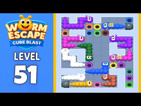 Worm Escape Cube Blast level 51 solution