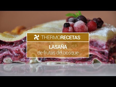 Lasaña de frutas del bosque