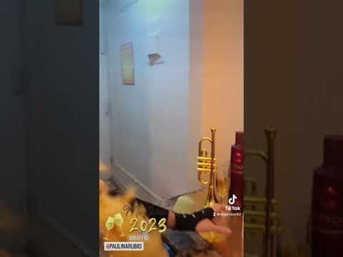 #MeGusta Paulina Rubio y Maffio Happy New Year 2023! 🎤🎺🥂🎇💛