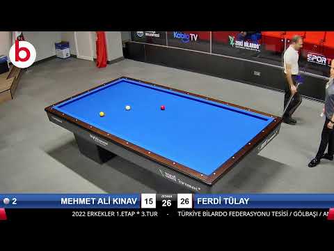 MEHMET ALİ KINAV & FERDİ TÜLAY Bilardo Maçı - 2022 ERKEKLER 1.ETAP-3.TUR