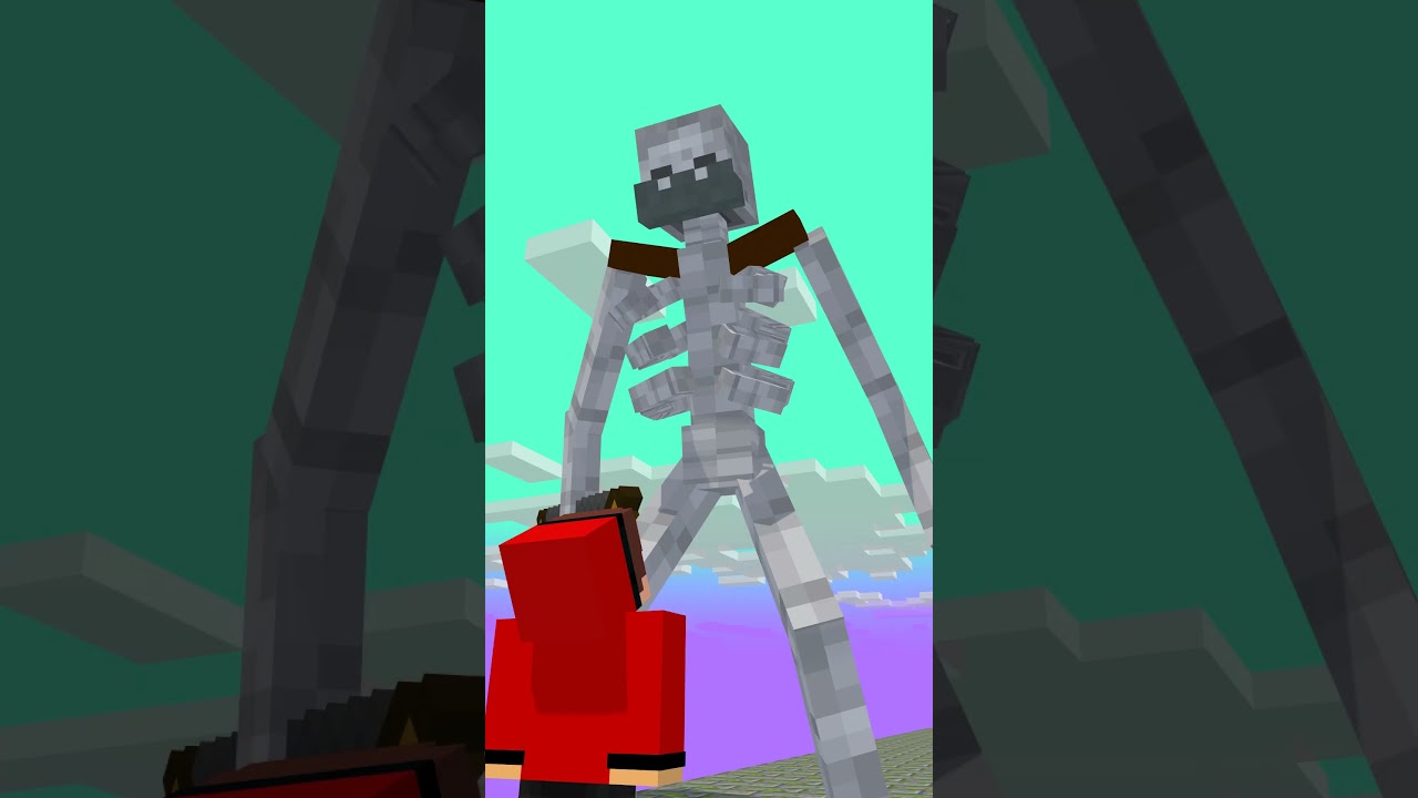 Run Challenge with JJ vs Mutant Skeleton - Maizen Minecraft Animation #maizen #minecraft #shorts