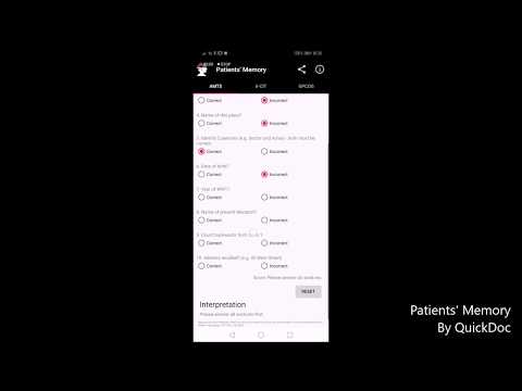 Patients' Memory - AMTS, GPCOG Video