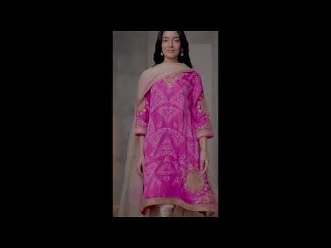 Indian Designer Nidhi Tholia's latest festive collection 2024 of bright kurtas on Ogaan.com