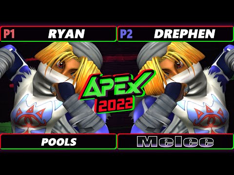 Apex 2022 - Ryan (Sheik) Vs. Drephen (Sheik) - SSBM Melee Tournament