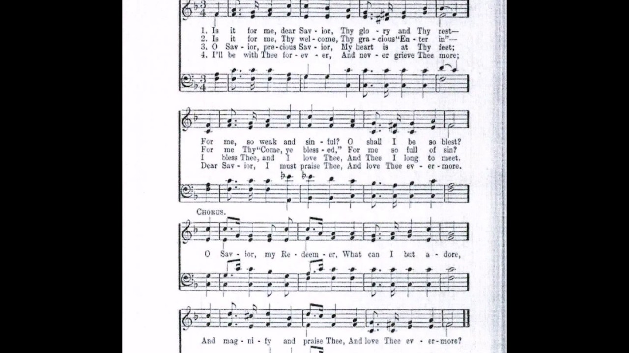 Is It For Me, Dear Savior (O'Kane)