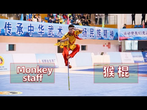 Men's Monkey staff Si Chuan LeiMing Zhu First place National Wushu Championship