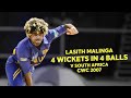Lasith Malinga Takes Four Wickets In Four Balls CWC 2007