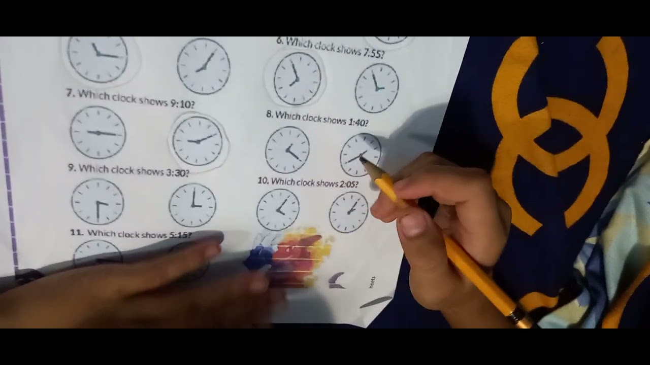TELLING TIME ANSWERED WORKSHEET