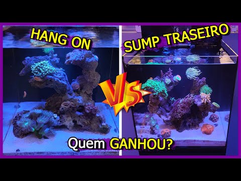 Aquário Marinho de Hang On Vs Sump Traseiro! - Quem GANHOU?!