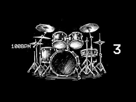 100 BPM - Double Bass Drum Loop - 4/4 Drum Track - Metronome - Drum Beat