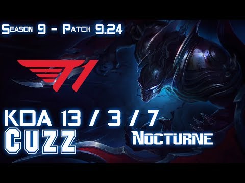 T1 Cuzz NOCTURNE vs LEE SIN Jungle - Patch 9.24 KR Ranked