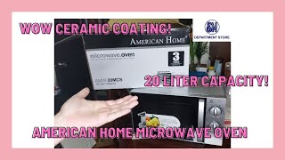 AMERICAN HOME MICROWAVE OVEN AMW-20MCS 20 LITER CAPACITY CERAMIC COATING MAGANDANG MIRCROWAVE OVEN