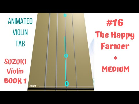 THE HAPPY FARMER👨‍🌾🥕 Suzuki Violin Book 1(Song 16)MEDIUM tempo |PLAY ALONG with Animated Violin TAB🔢