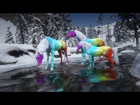 RDR 2 World's beautiful rainbow horse family caught