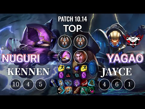 DWG Nuguri Kennen vs JDG Yagao Jayce Top - KR Patch 10.14