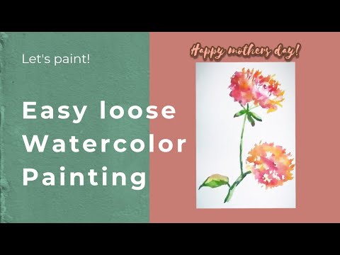 Easy loose watercolor flower painting | Simple watercolor for beginners