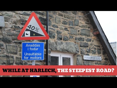The steepest street? Harlech, North Wales UK, while staying at Min-Y-Don Holiday Park.