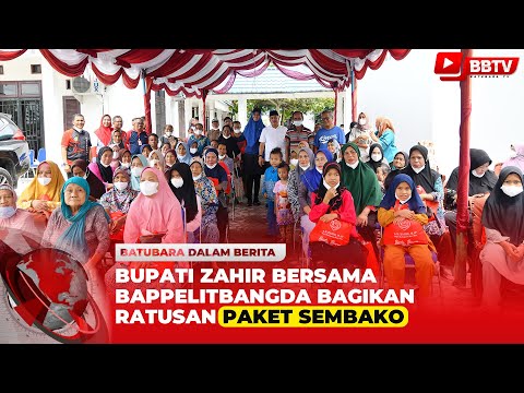 BUPATI ZAHIR BERSAMA BAPPELITBANGDA BAGIKAN RATUSAN PAKET SEMBAKO