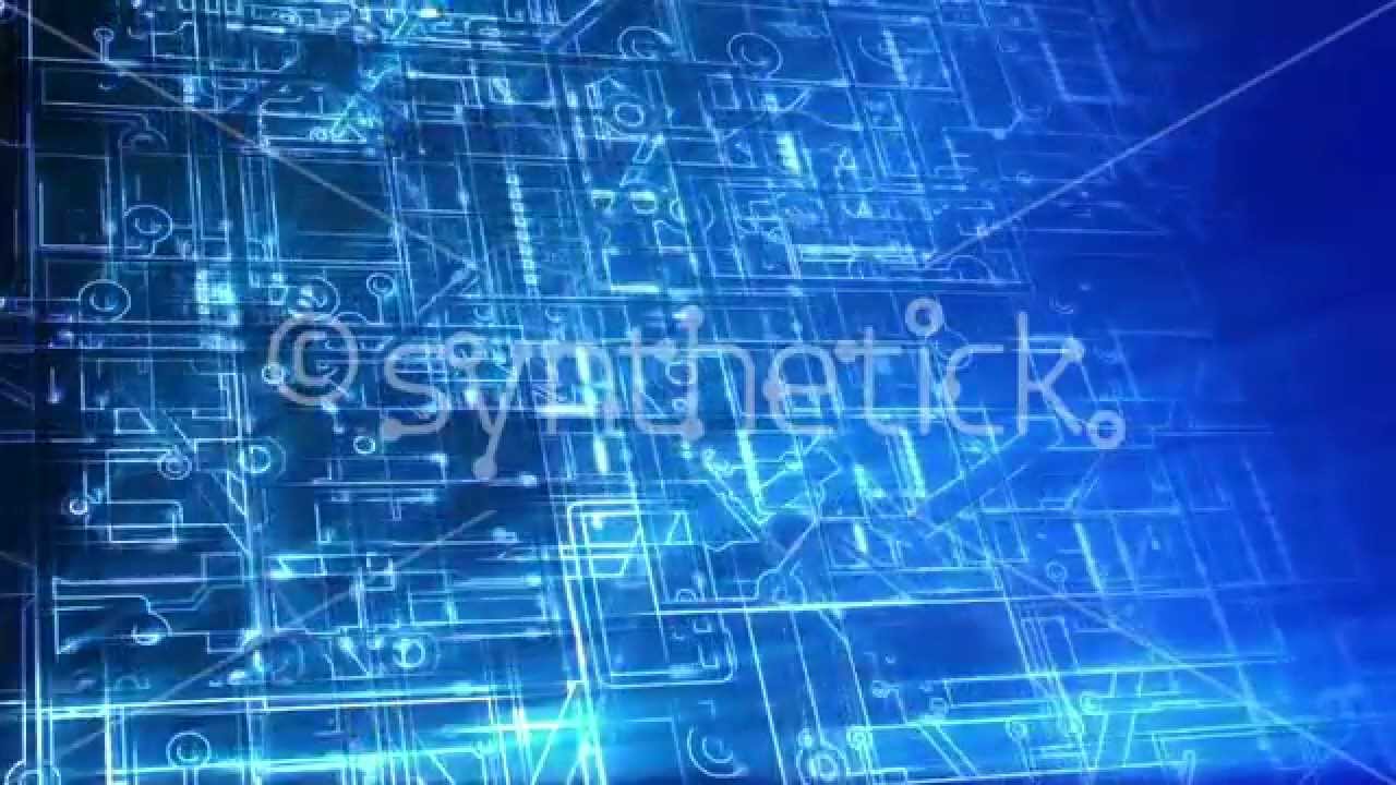 Abstract electronic circuits loop. Technology background animation.