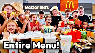 Eating the ENTIRE McDonald's Menu! | Will It Feed Our Big Family?