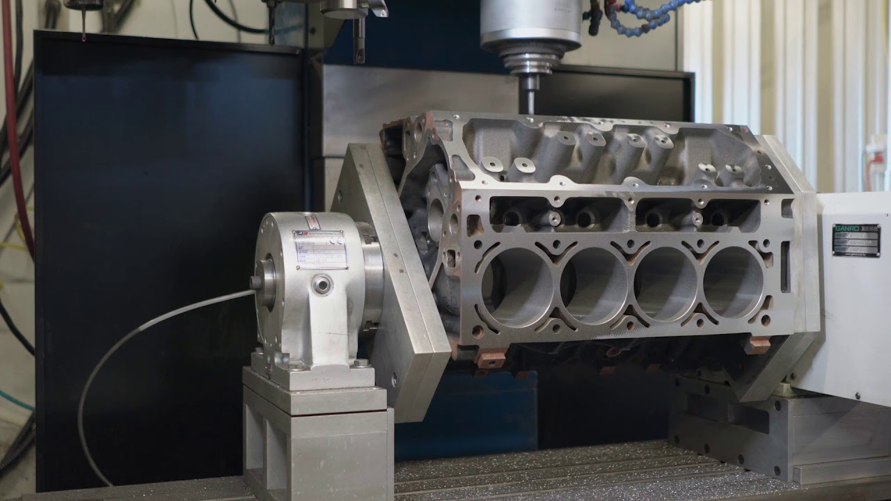 BlockMaster CNC Engine Block Machining Center demo - bore cycle from setup to finished bore