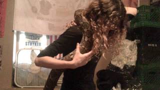 My girlfriend handling our 10 Foot Python