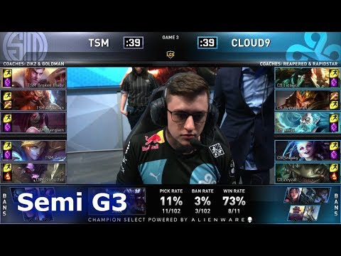 TSM vs C9 - Game 3 | Semi Finals S9 LCS Spring 2019 | Cloud 9 vs TSM G3