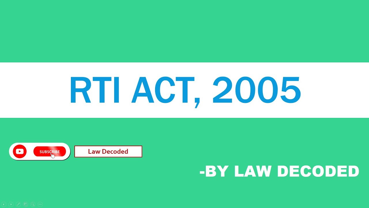 RIGHT TO INFORMATION ACT, 2005 NOTES LECTURE