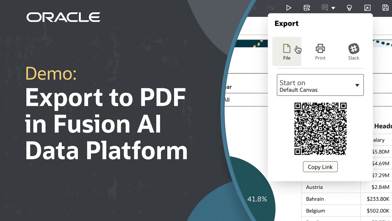 How to Export Workbook Canvases as PDF Files in Oracle Fusion AI Data Platform