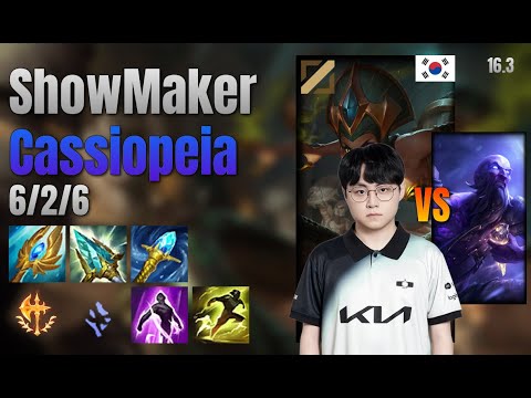 ShowMaker Mid Cassiopeia vs Ryze lol KR solo rank Full Game 16.3 | 쇼메이커 카시오페아 vs 라이즈